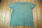 Vintage 1990s Marks Work Wear House Blank Green Striped T Shirt