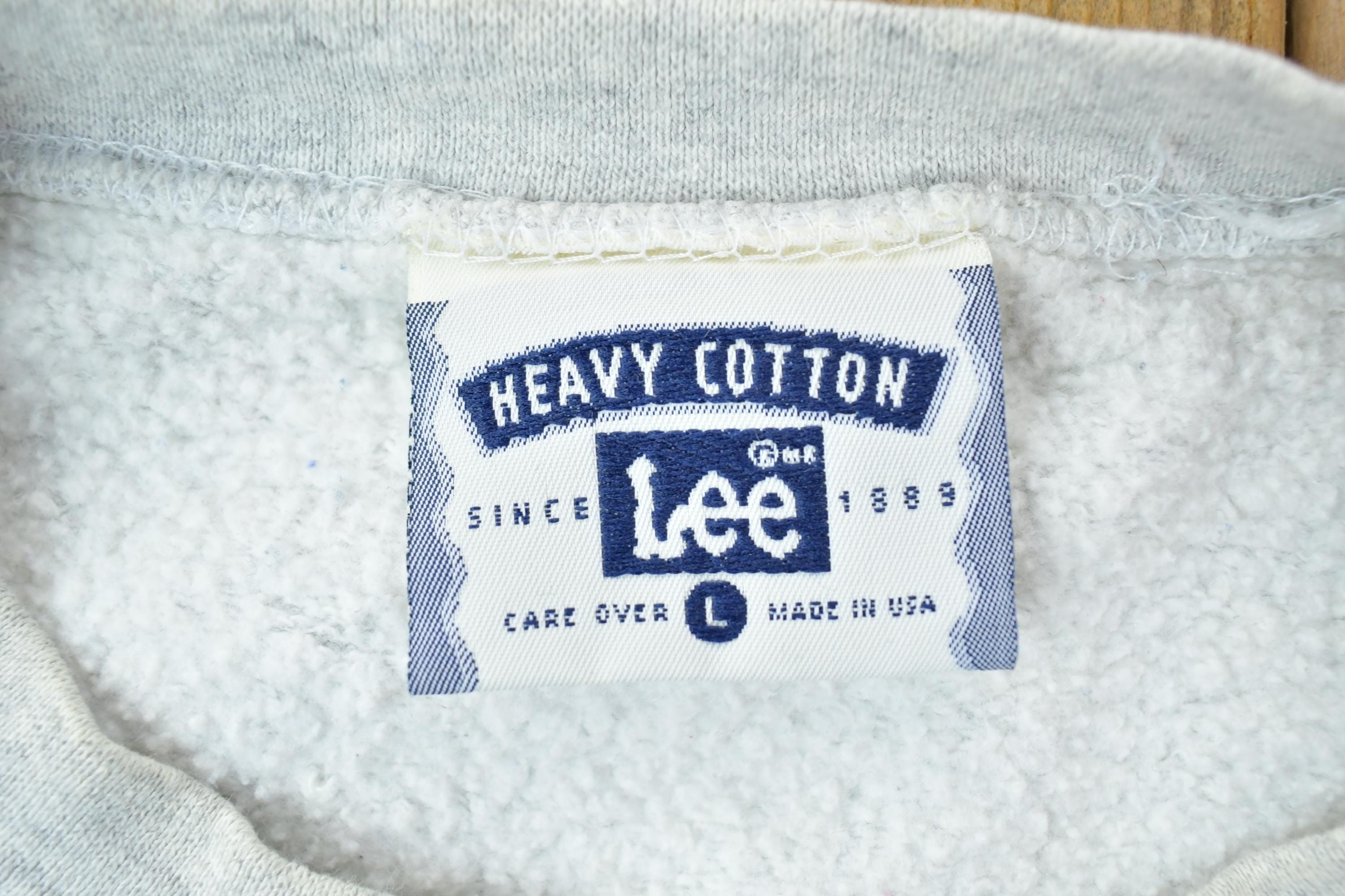 Vintage 1990s Lee Heavy Cotton Blank Grey Heavy Cotton Crewneck Sweatshirt