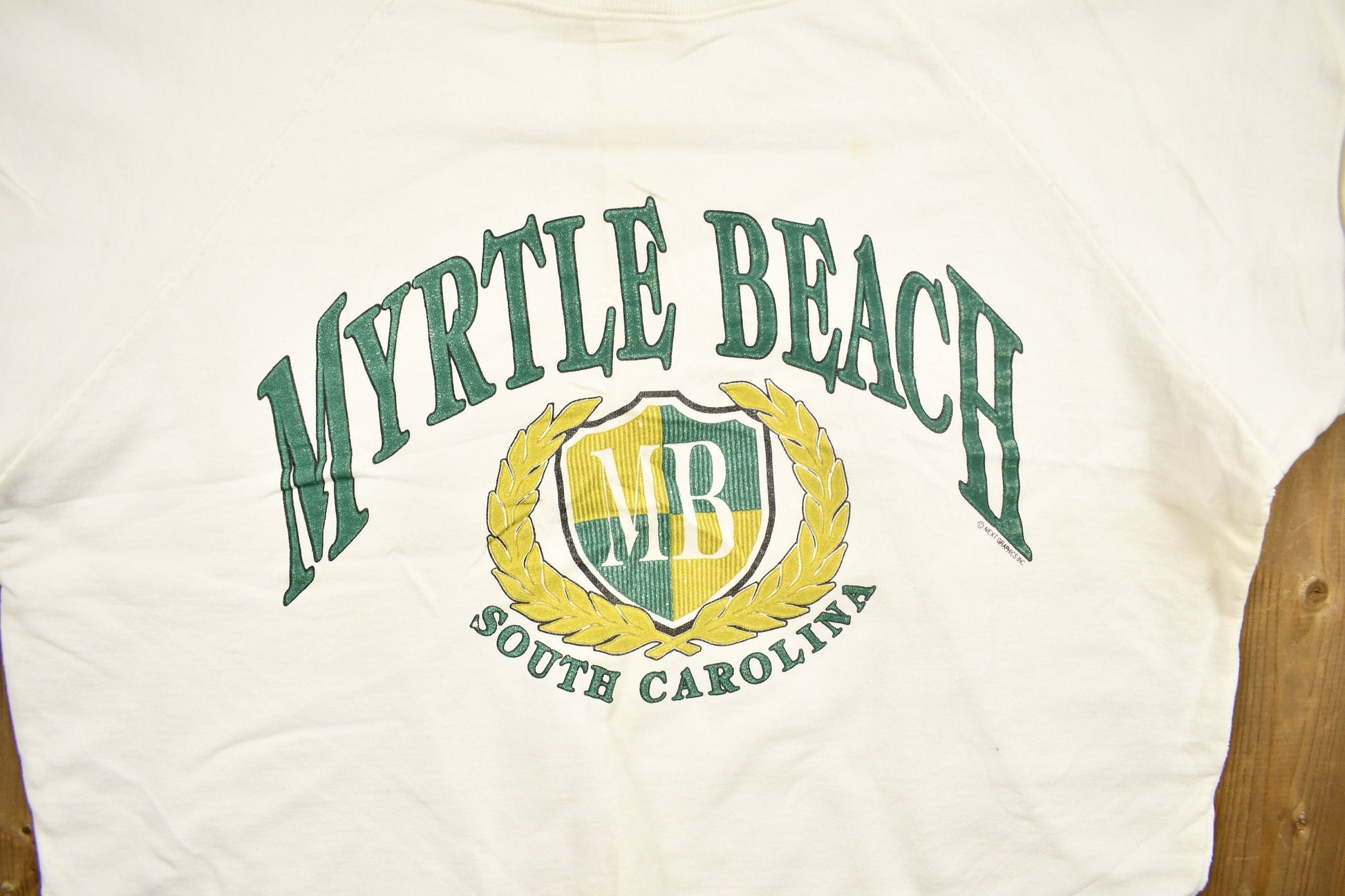 Vintage 1970s Myrtle Beach South Carolina Cropped Crewneck Sweatshirt