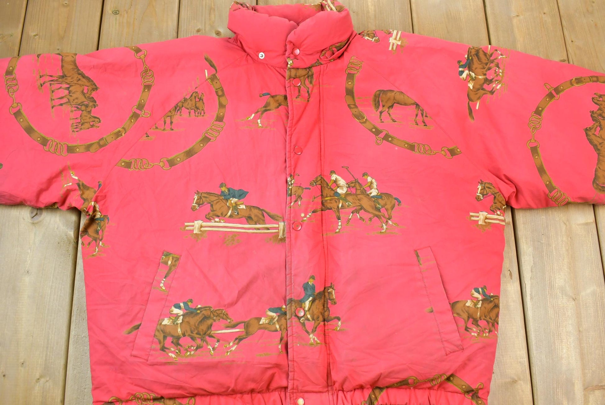 Vintage 1990s Ralph Lauren Large Equestrian Puffer Jacket