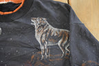 Vintage 1990s Wolf Nature All Over Print Double Collar Crewneck Sweatshirt Men's Small