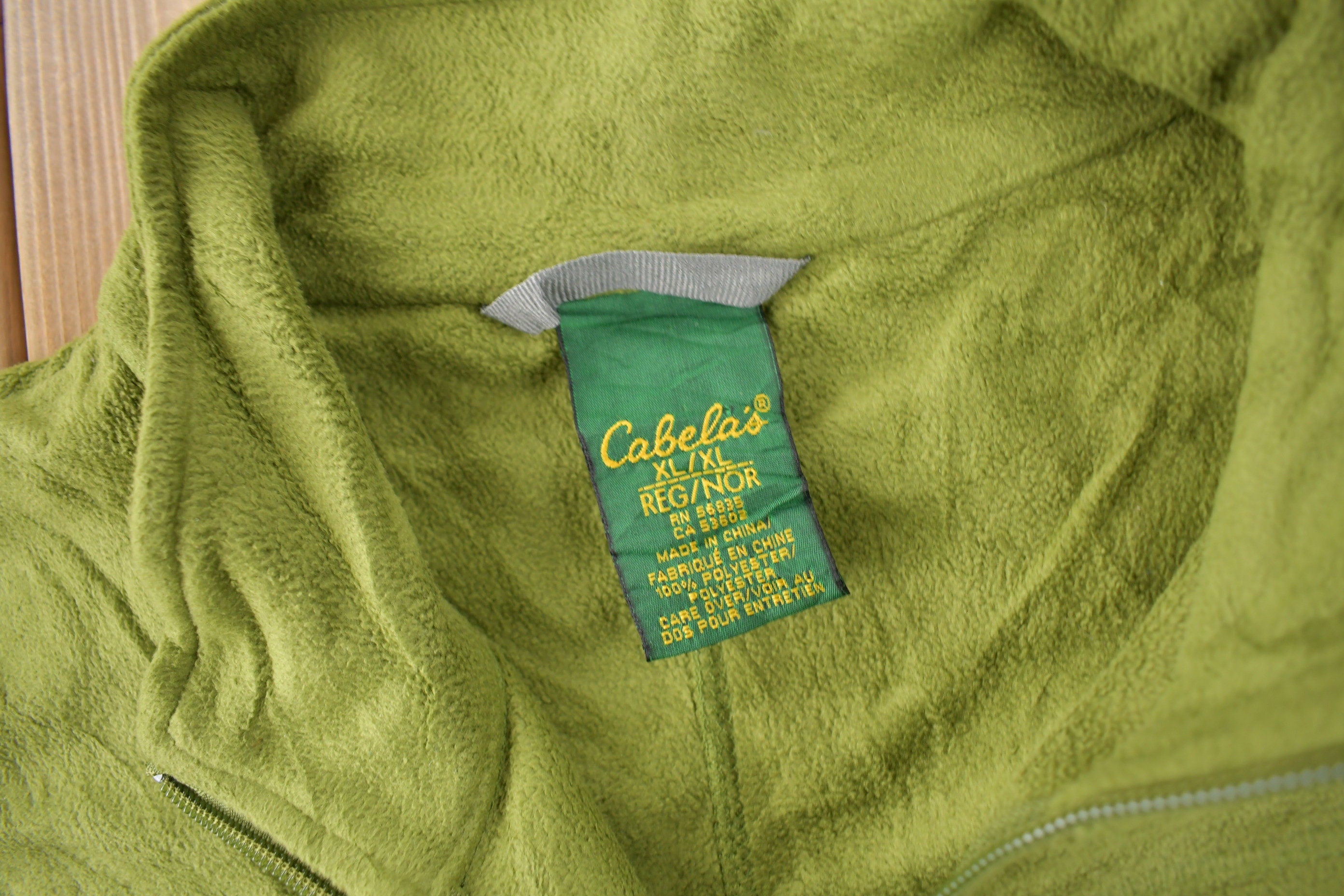 Vintage 1990s Cabelas Light Weight Zip Up Fleece Sweater Size XL