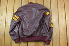 Vintage 2005 Holloway Lorelle Collegiate Leather Bomber Jacket Made In USA