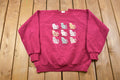 Vintage 1990s Cute Cat raglan Crewneck Sweater
