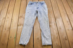 Vintage 1990's Unbranded Acid Wash Blue Jeans 28 x 28  Made in USA  90s Fashion  Vintage Distressed Jeans  Streetwear Fashion