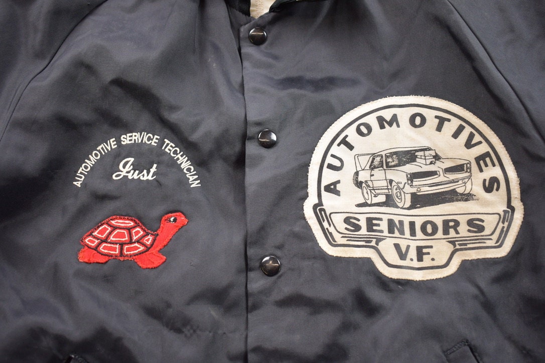 Vintage 1990s Embroidered Don Allerson Athletic Senior Automotives Windbreaker Jacket  Light Jacket  Vintage Windbreaker  Patchhwork