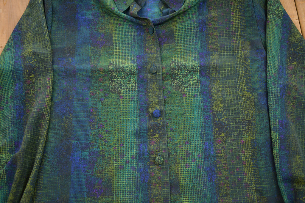 Vintage 1990s Beverly Rose USA Abstract Long Sleeve Shirt
