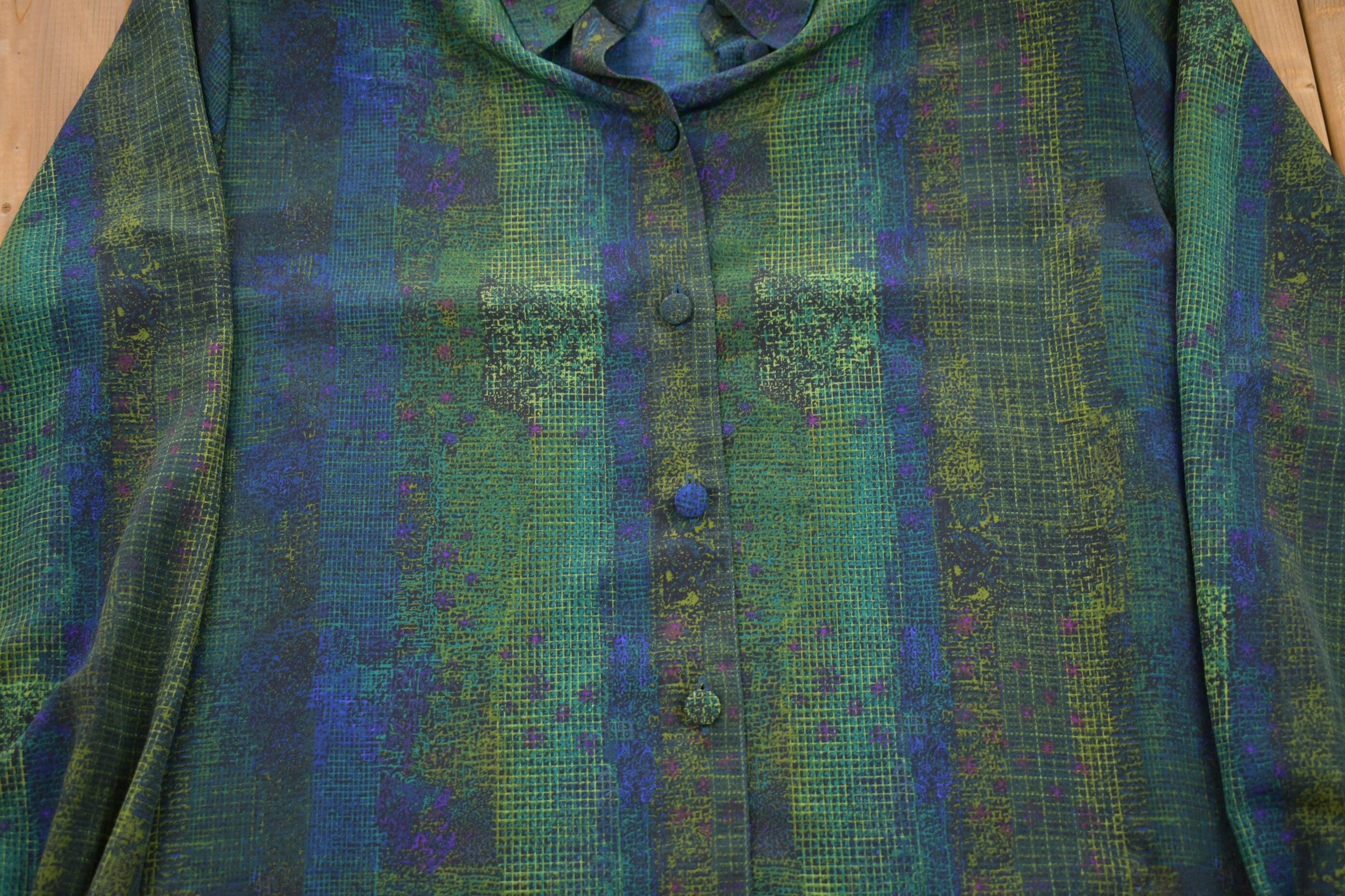 Vintage 1990s Beverly Rose USA Abstract Long Sleeve Shirt