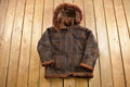 Vintage 1980s Brown Shearling Bomber Jacket