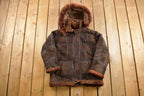 Vintage 1980s Brown Shearling Bomber Jacket