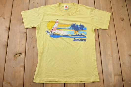 Vintage 1980s Jamaica Sailing Souvenir T Shirt / Streetwear / Rare Vintage / Vacation Tee / Travel T Shirt / Made in Jamaica