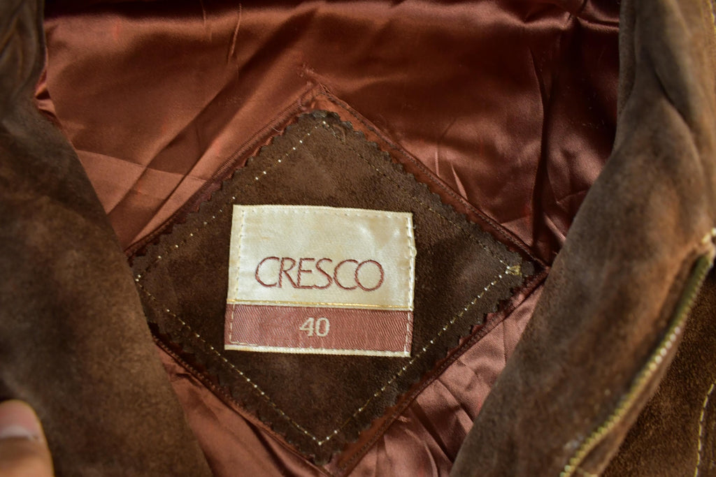 Vintage 1980s Cresco Suede Leather Jacket Adult Small