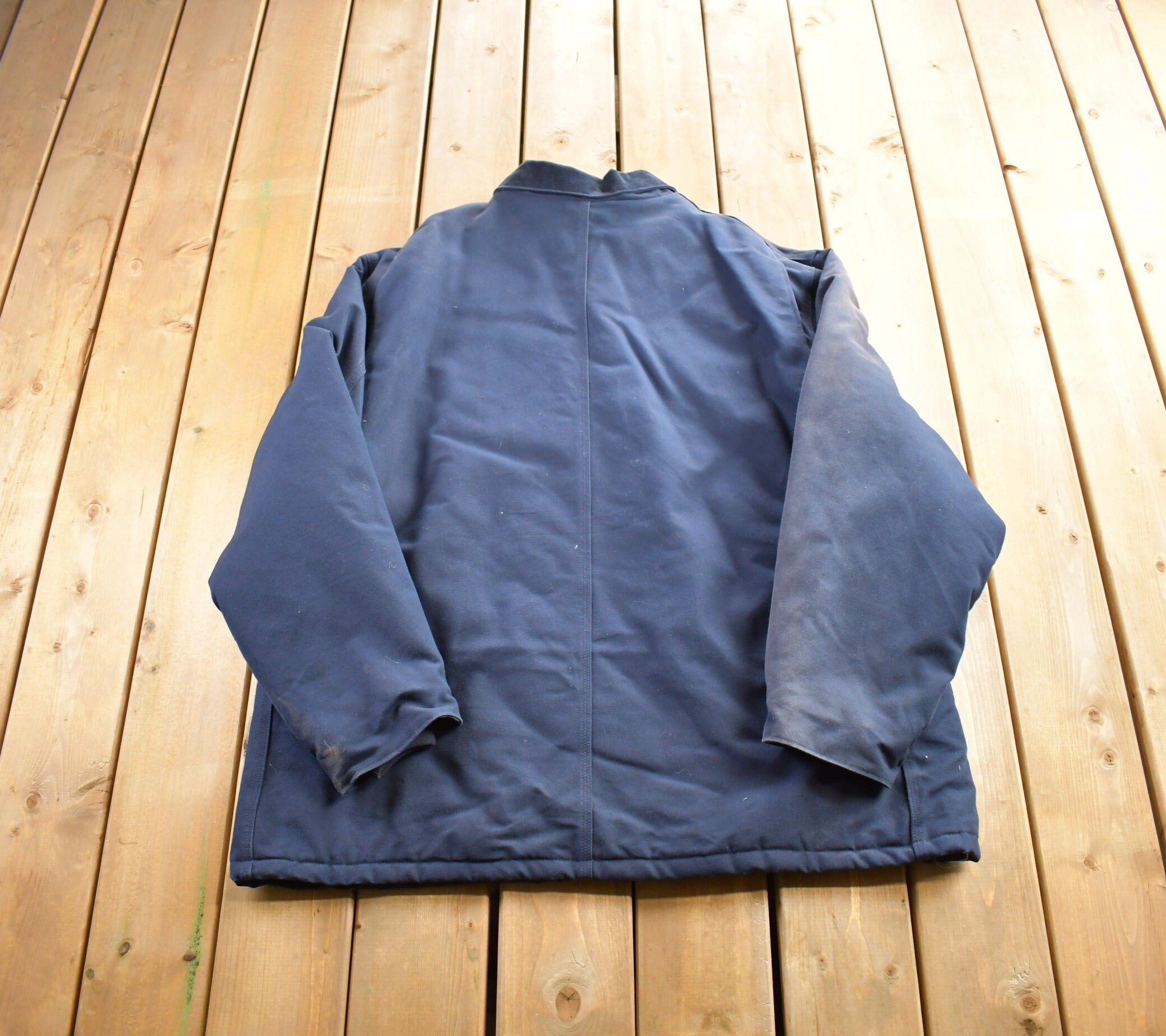 Vintage 1990s Carhartt Blanket Lined Embroidered Work Jacket Size 3XL