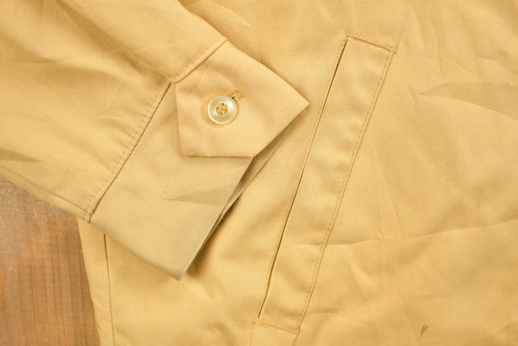 Vintage 1980s Sportswear Blank Beige Windbreaker Jacket