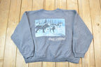 Vintage 1990s Ducks Unlimited White And Black Wolves Crewneck