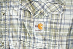 Vintage Y2K Carhartt FR Western Style Plaid Cat 2 Button Up Shirt Men's Large