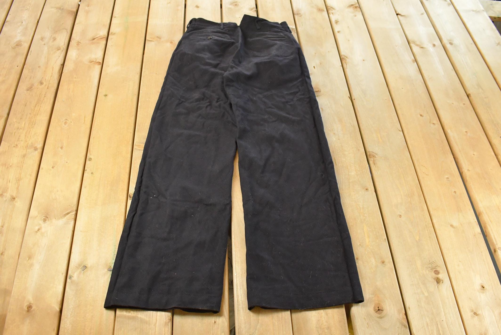 Vintage 1940s US Navy Bell Bottom Pants, Men's 30 x 32, Laced Fly