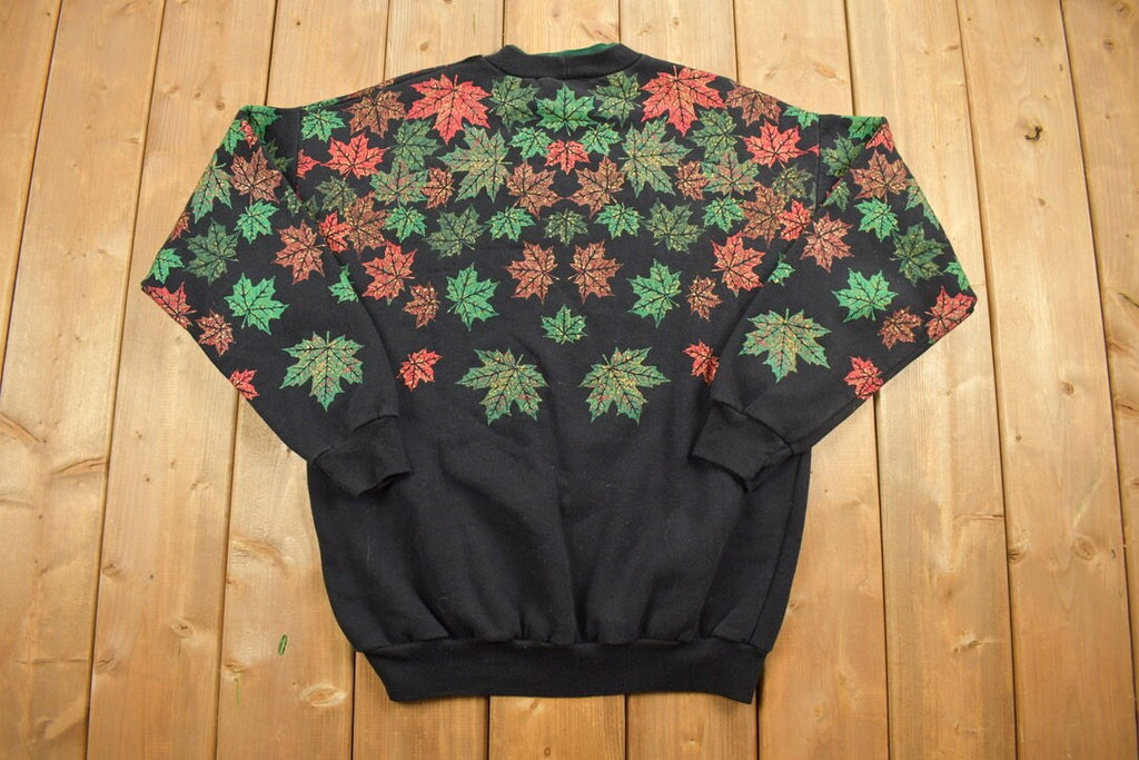 Vintage 1990s All Over Print Floral Print Crewneck