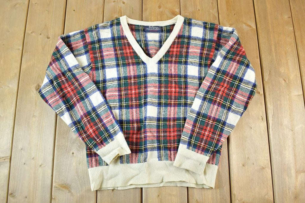 Vintage 1970s Hathaway 100% Scottish LambsWool Argyle Knit Sweater