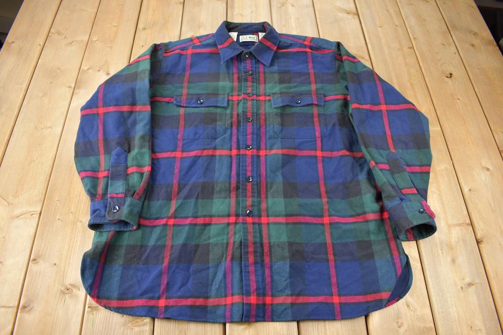 Vintage 1990s LL Bean Plaid Chamois Cloth Shirt