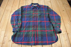 Vintage 1990s LL Bean Plaid Chamois Cloth Shirt