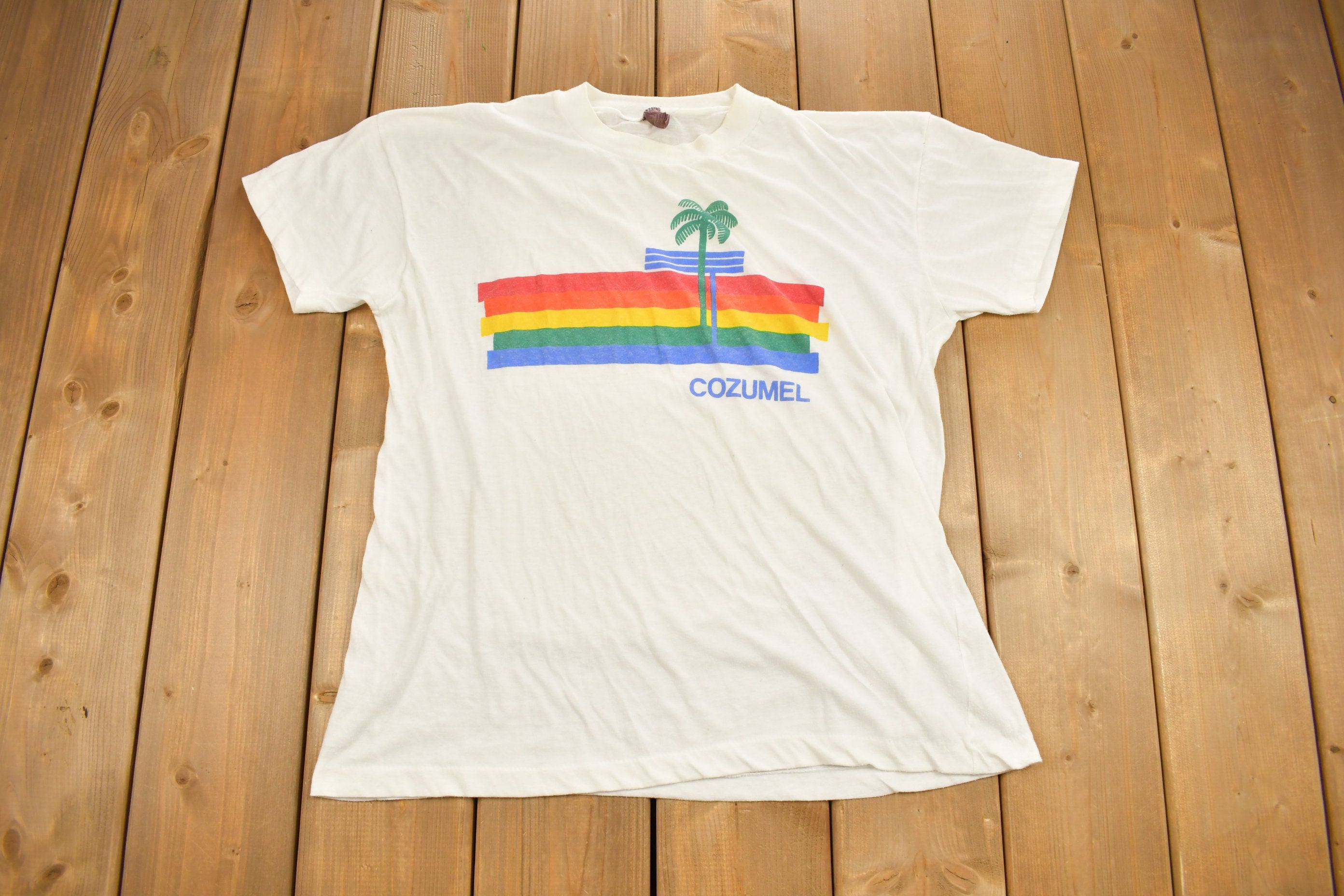 Vintage 1980s Cozumel Mexico Souvenir T Shirt