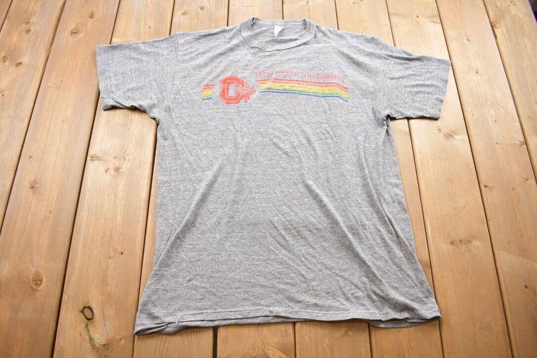 Vintage 1990s Ohio State University Rainbow Collegiate T-Shirt