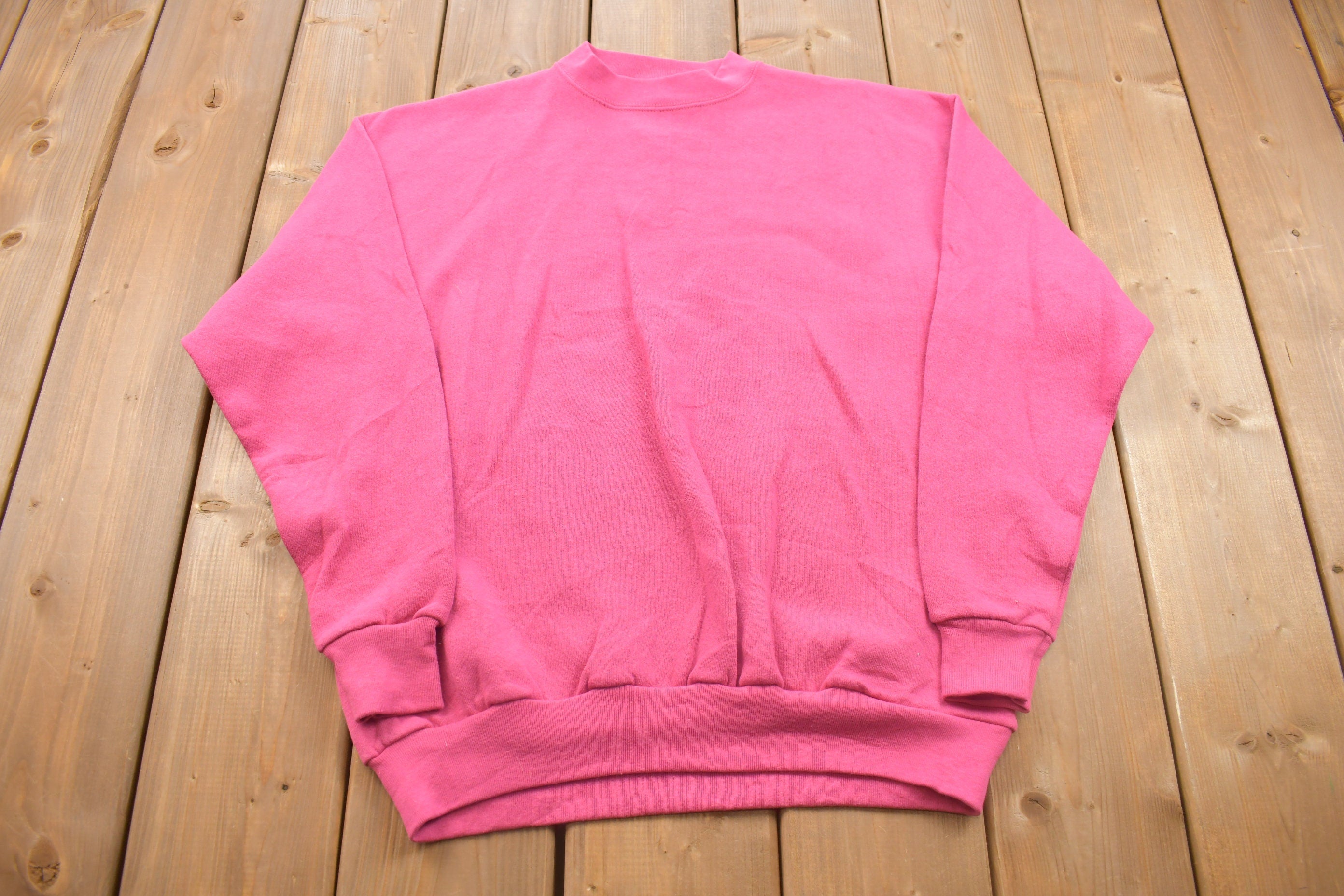 Vintage 1990s Tultex Blank Pink Crewneck Sweatshirt  90s Crewneck  Women's Vintage  Essential  Streetwear  90s Blank