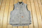 Vintage 2000s Carhartt Sun Faded Distressed Sherpa Lined Jacket Vest Mens Large
