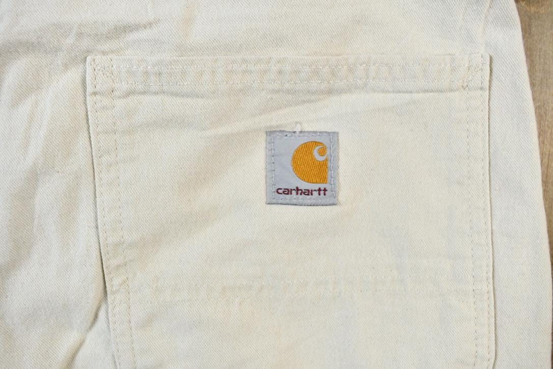 Vintage 1990s White Carhartt Dungaree Work Pants Size 40 x 29