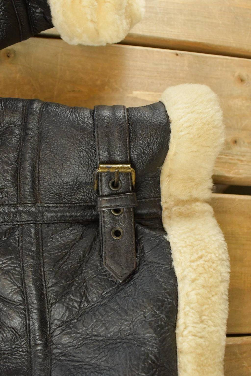 Vintage 1980s Shearling Leather Fur Jacket Men's 2XL /