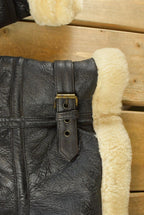 Vintage 1980s Shearling Leather Fur Jacket Men's 2XL /