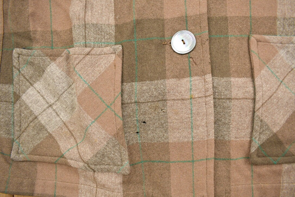 Vintage 1970s Pendleton Plaid Button Up Blazer Shirt