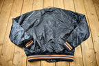 Vintage 1980s Chicago Bears NFL Satin Snap Button Bomber Jacket