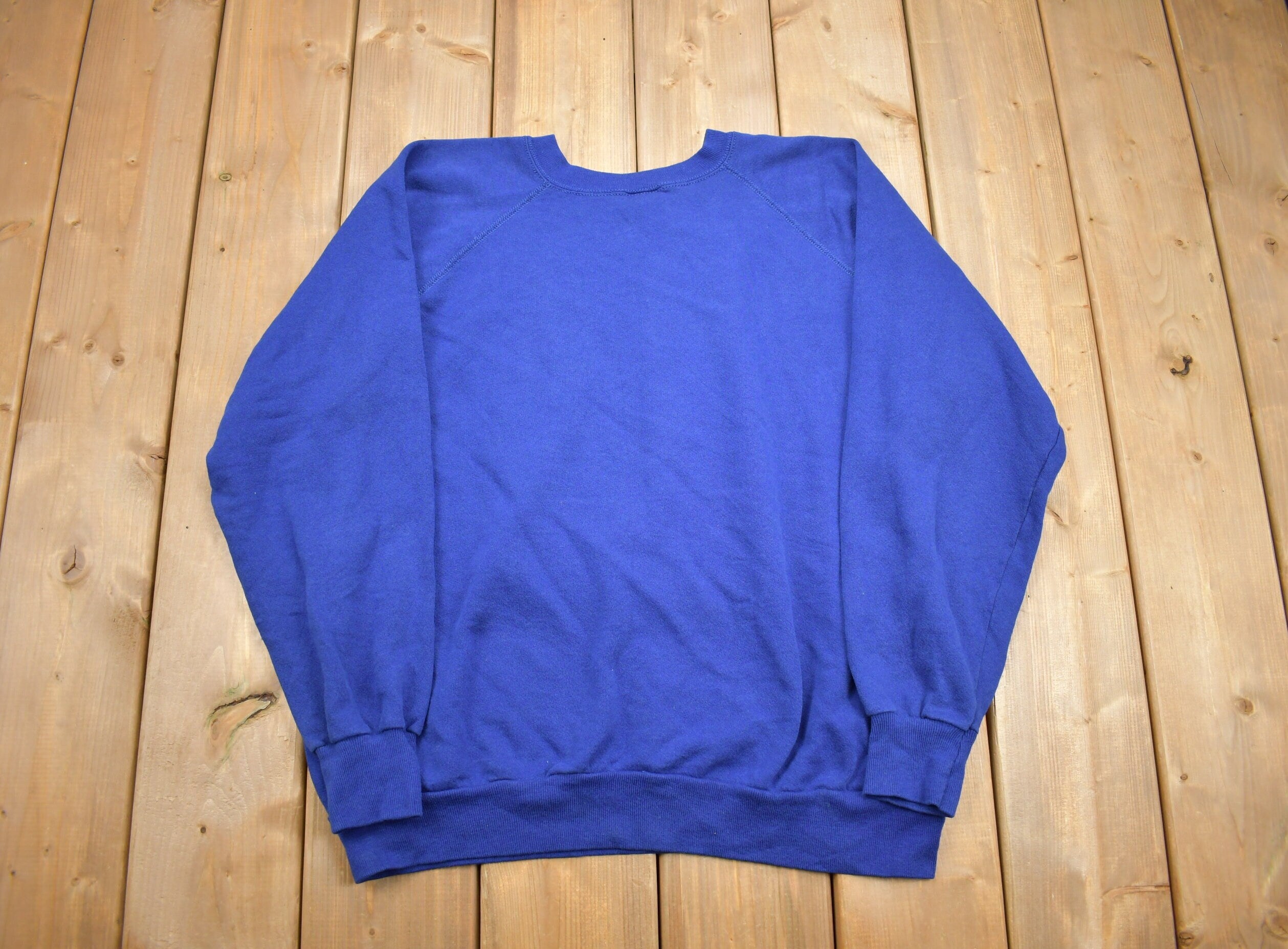 Vintage 1990s Blue Blank Crewneck Sweatshirt
