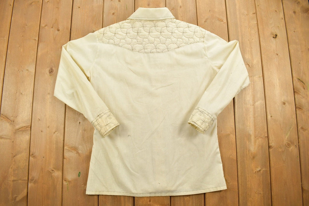 Vintage 1970s Quilted Wrangler Snap Button Shirt