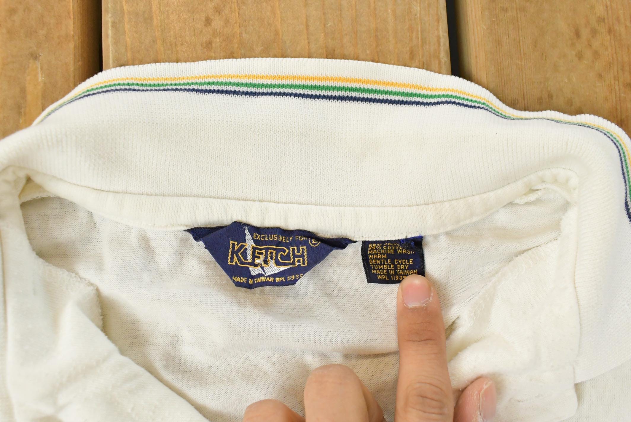 Vintage 1980s Ketch Sailing Polo Shirt Shirt Men's Medium