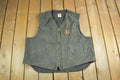 Vintage 1990s Distressed Carhartt Sherpa Lined Jacket Vest Mens XL