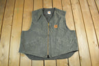 Vintage 1990s Distressed Carhartt Sherpa Lined Jacket Vest Mens XL