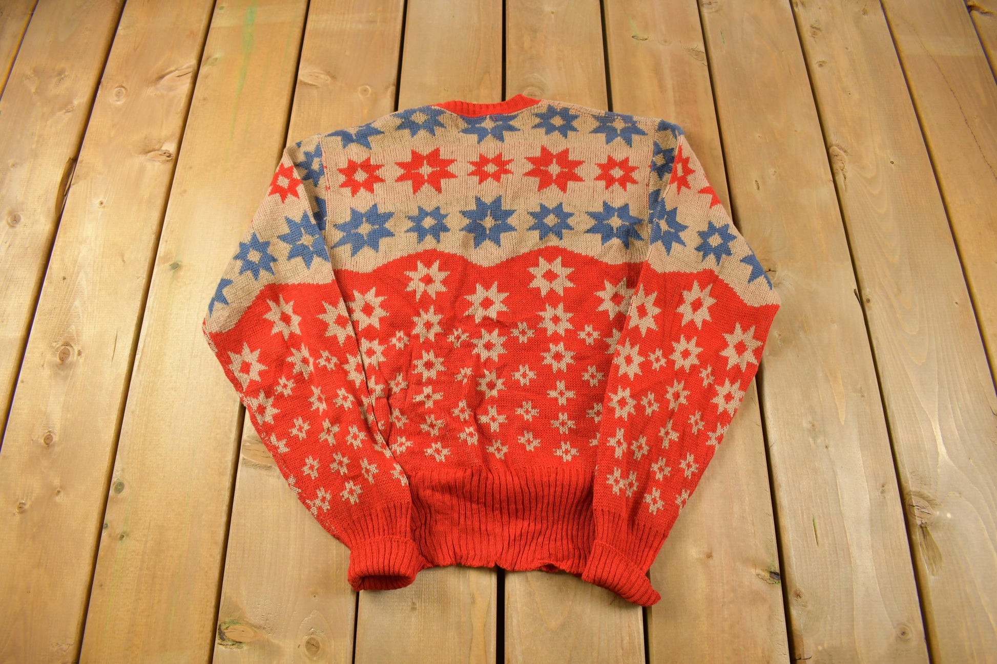 Vintage 1940s Rugby Sportswear Knitting Mills Knit V Neck Sweater