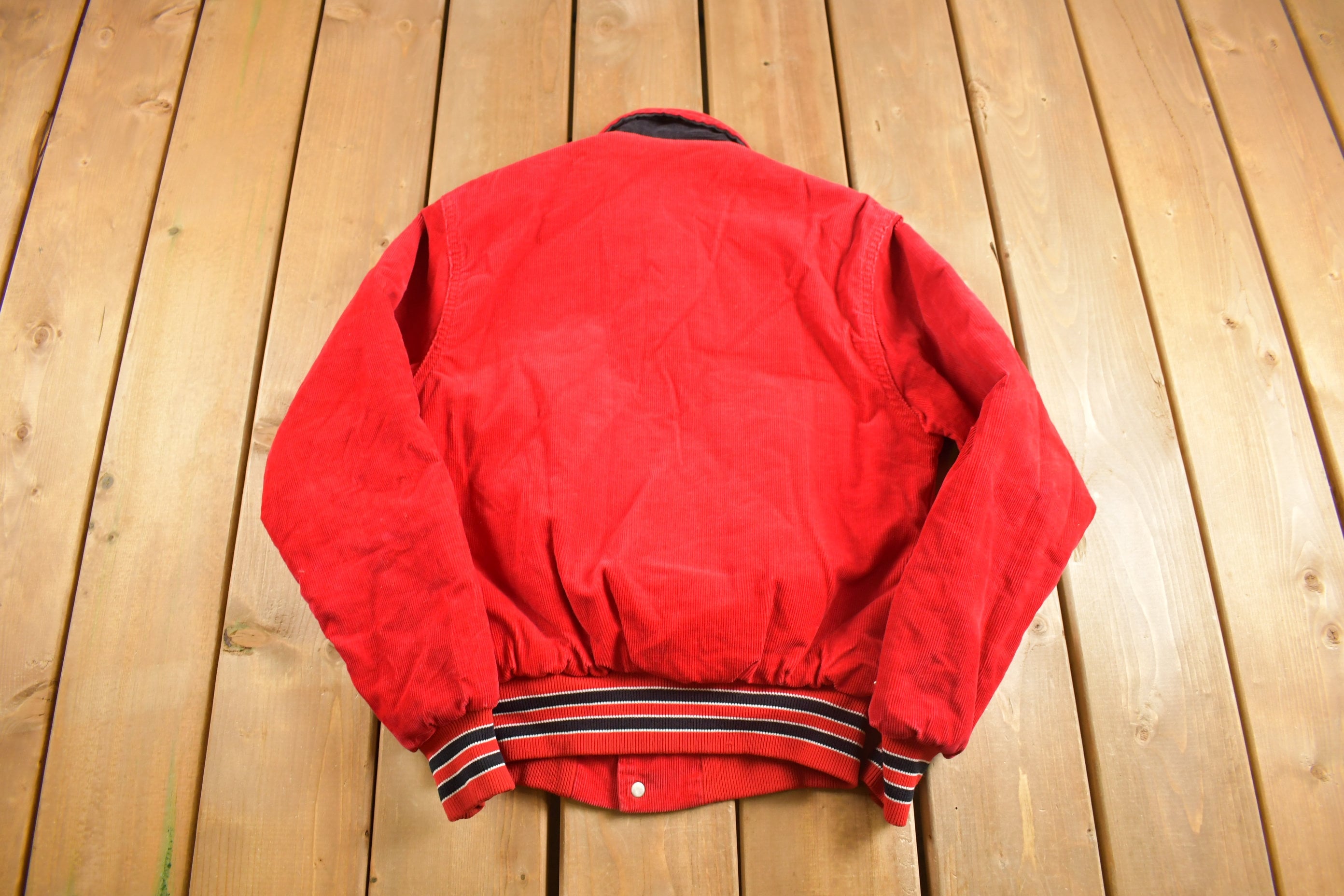 Vintage 1970s First National Bank Crystal Falls Michigan Corduroy Embroidered Jacket