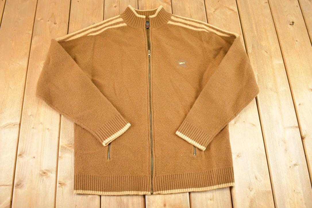 Vintage 1980s Paul Shark Yachting Wool Knit Full Zip Sweater Mens M /