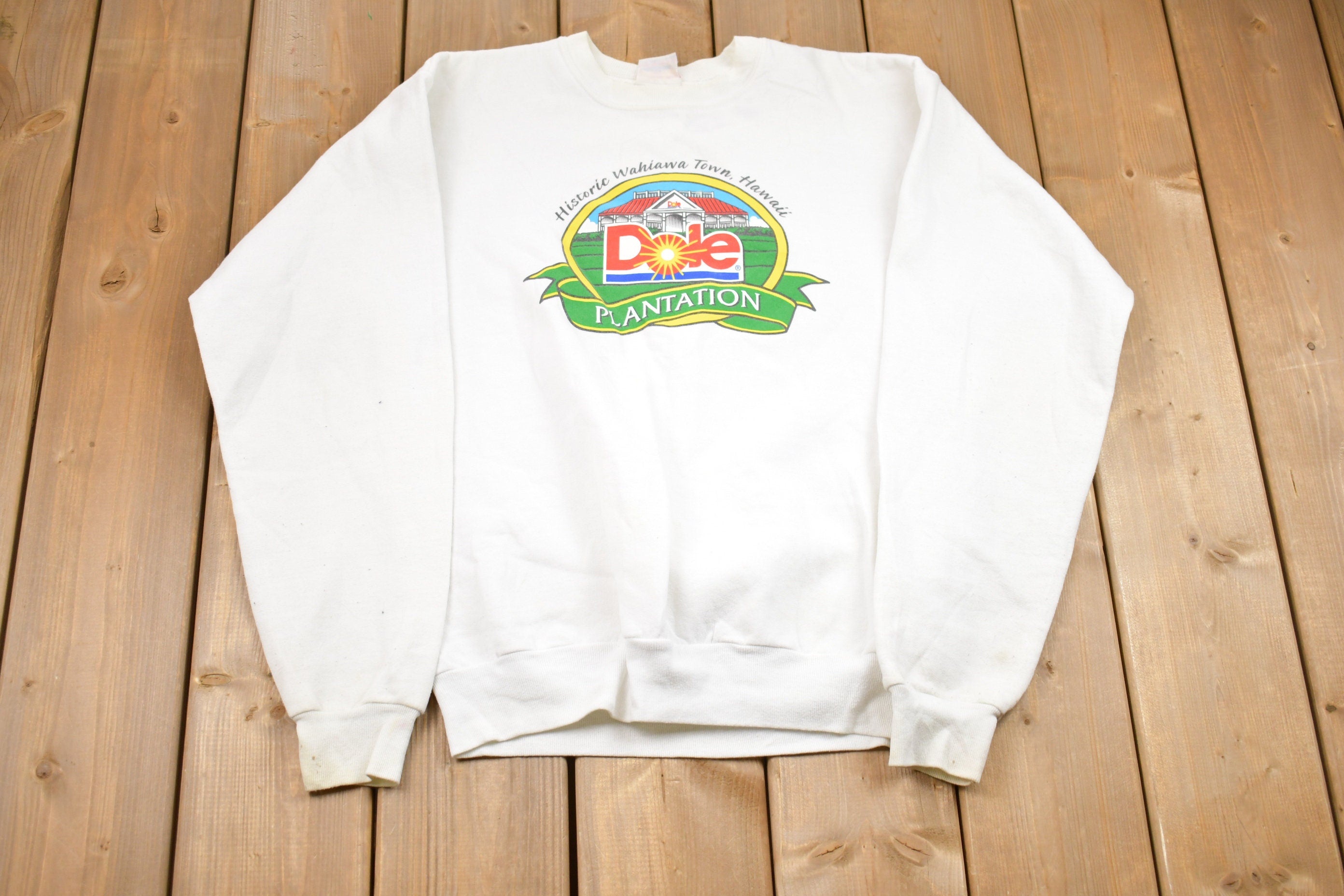 Vintage 1990 Dole Plantation Hawaii Graphic Crewneck Sweatshirt