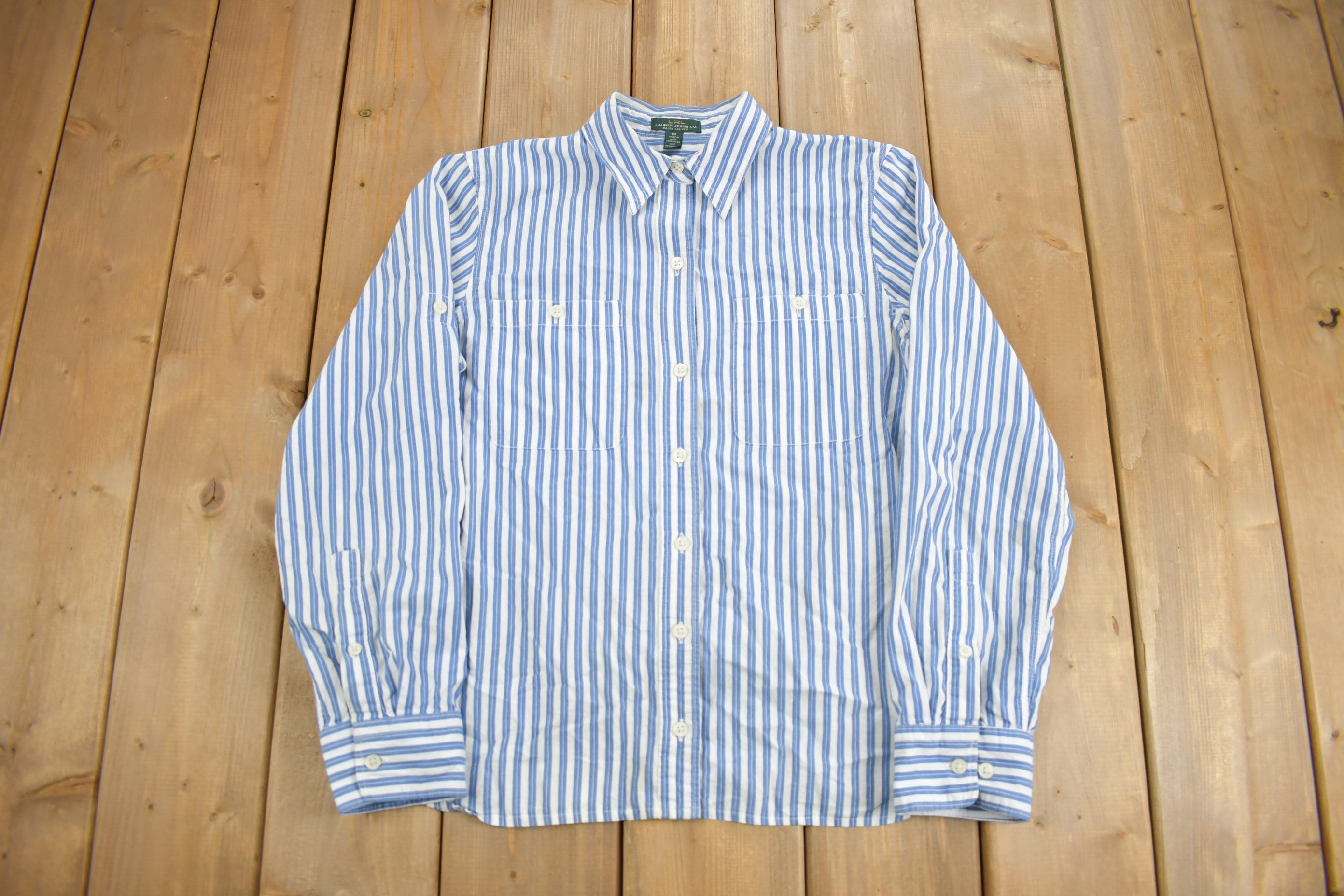 Vintage 1990s LRL Lauren Jeans Co Button Up Striped Shirt