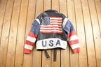 Vintage 1980s Phase 2 USA Leather Motorcycle Jacket
