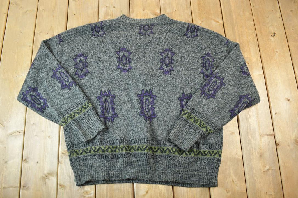 Vintage 1990s Isle Of Man Knit Perfect Mild Distress Cardigan Sweater Made In USA