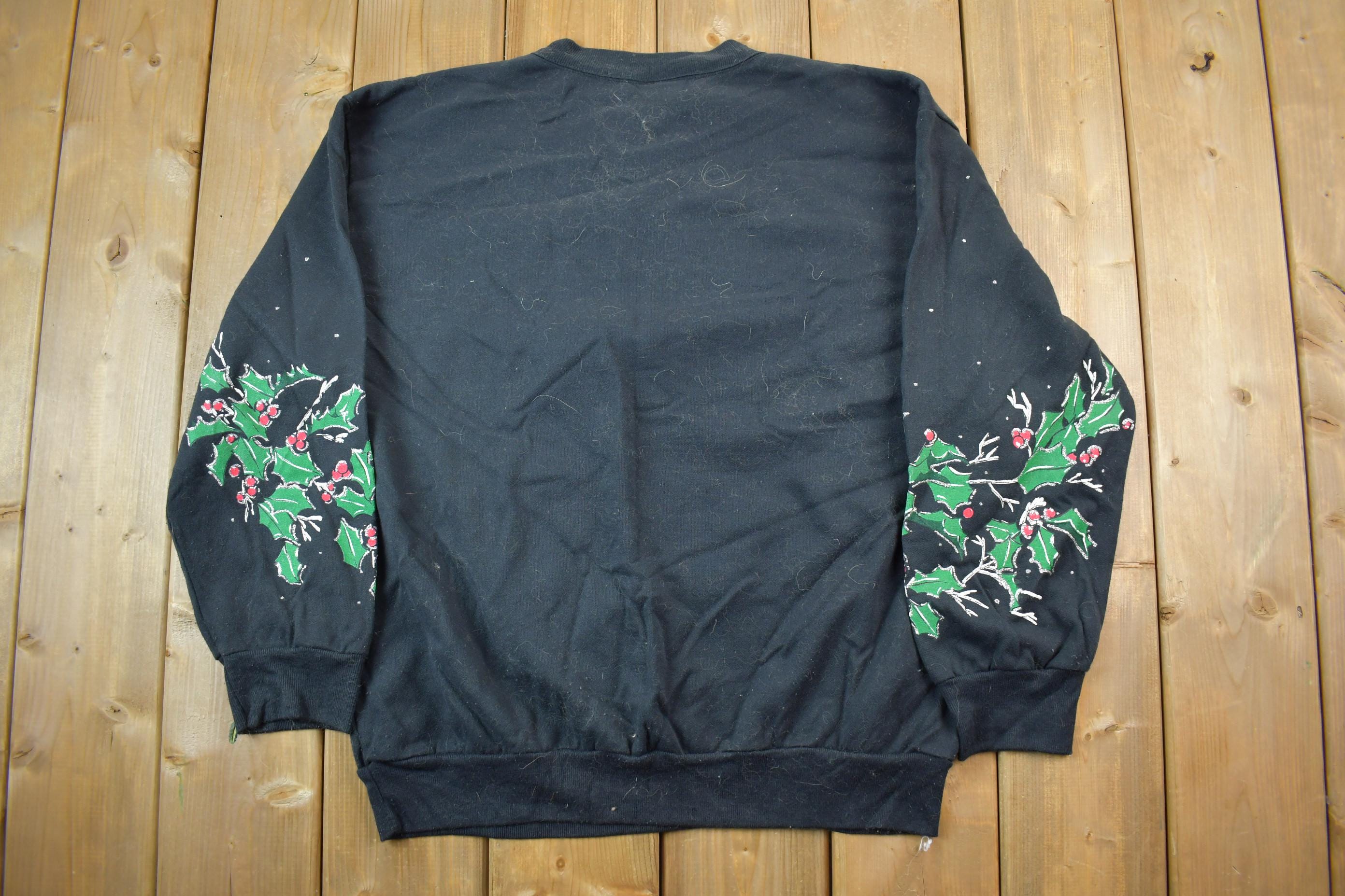 Vintage 1990s Cute Birdhouse Holiday Crewneck Sweater