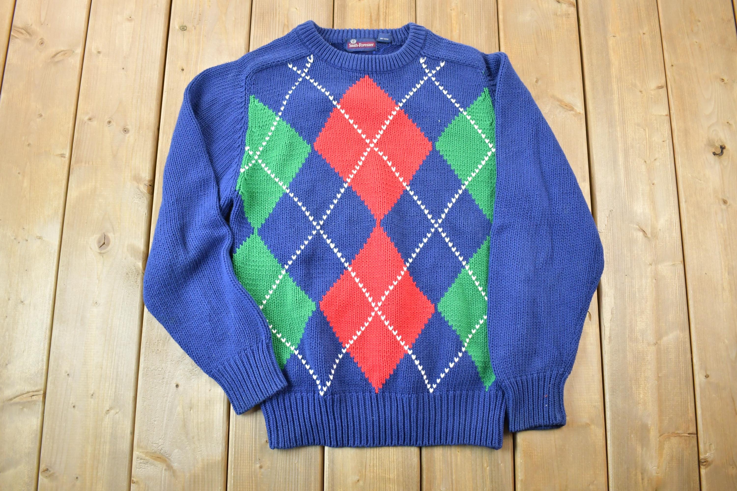 Vintage 1990s Smith Forester 100% Cotton Knit Crewneck Sweater