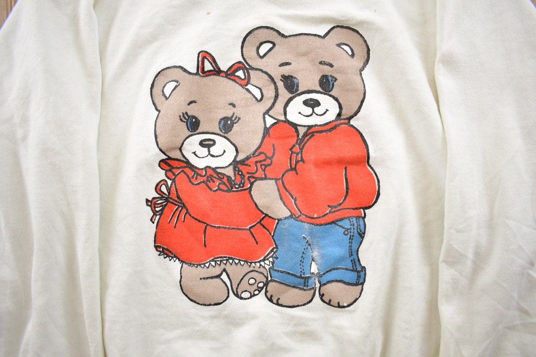 Vintage 1990s Teddy Bear Love Graphic Pullover