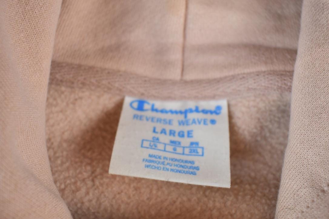 Vintage 1990s Tan Champion Reverse Weave Hoodie Sweatshirt